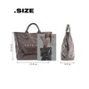 LuxMall Trendy PVC Tote Bag for Women, Kraft Paper The