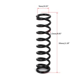 TA-VIGOR 10Pcs Extended Compressed Spring, 1.2mm Wire Dia, 9mm OD, 30mm Length Durable Stainless Steel Small Dual Hook Tension Spring for Furniture Screen Doors Repair Projects