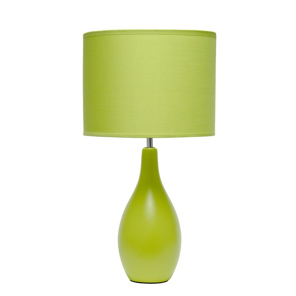 Simple Designs LT1152-GRN Traditional Oblong Ceramic Table Lamp for Living