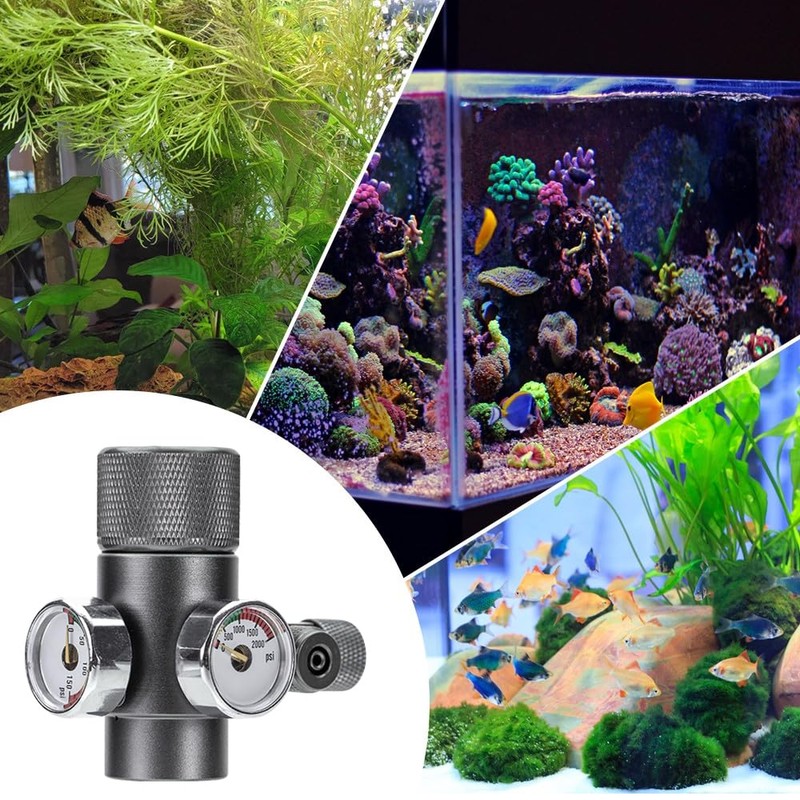 DONGKER Aquarium CO2 Pressure Reducer, Aquarium CO2 Pressure Regulator Valve,