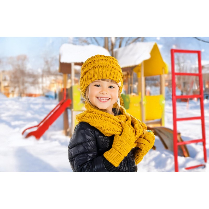 Funky Junque Kids Large Beanie - Mustard