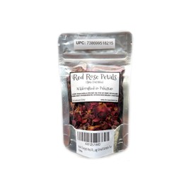 Reiki Charged Red Rose Petals Rosa Centifolia Wildcrafted in Pakistan Loose Leaf Dried Flower 0.25 oz bag Small Sample Tea