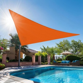 ECOOPTS 17'x27'x32' HDPE Sun Shade Sail Right Triangle Canopy Shades for Outdoor Patio Pergola Cover Blockage 95% UV Resistant(Orange)