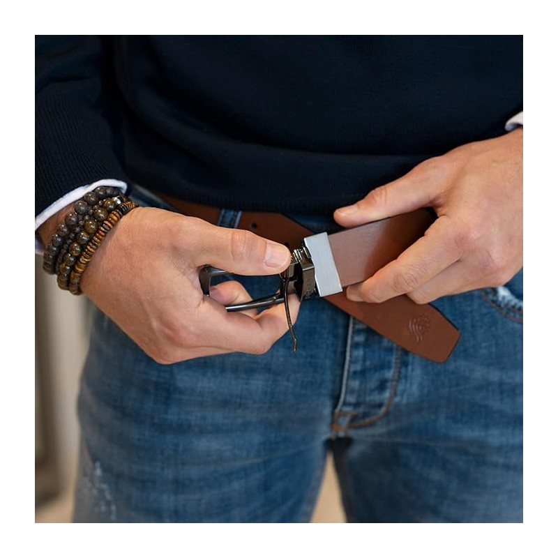 Riemen & Co DTCH.FIT Connor Reversible Leather Belt Black &