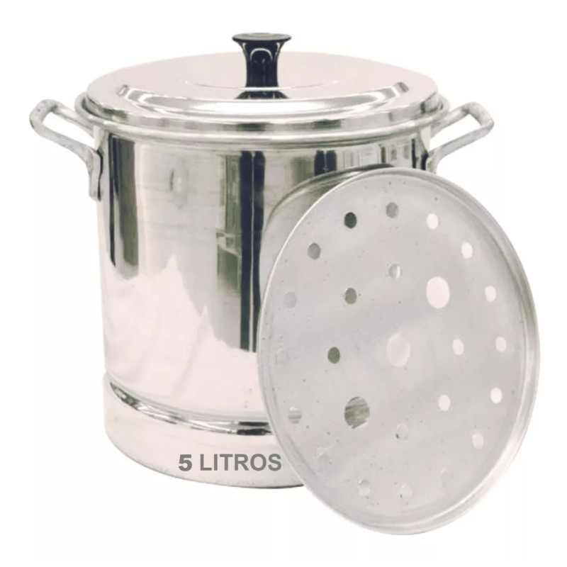 VAP2000 2 Olla Tamalera Vaporera 5 Lts Aluminio