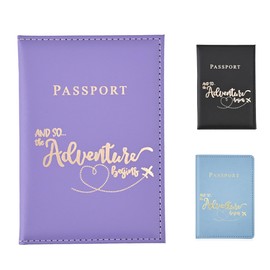 FUZVOL Passport Holder PU Leather Passport Cards Cover for Documents, Passport Wallet for Credit Card, Business Cards, Money, Travel Wallet Women & Men Travel Boarding Accessories, Purple