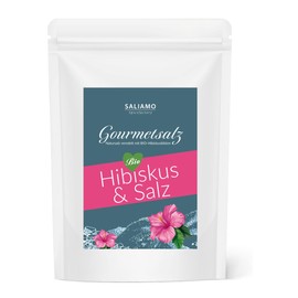 100 g Organic Hibiscus Flowers Salt, Flower Salt, Flower Salt Hibiscus, Natural Salt with Organic Flowers without Artificial Additives, Table Salt, Fresh Hibiscus Salt Saliamo