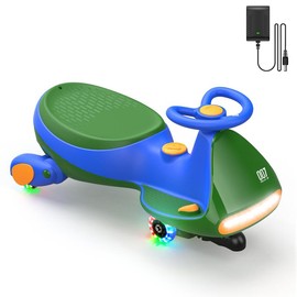 FanttikRide N7 Electric Wiggle Car with Pedal, Ride on Toy:_Green_6V
