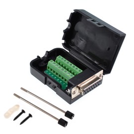 Oiyagai DB15 Female 15Pin Connector Adaptor Screw Terminal Breakout Board Signal Module with Case Free Welding