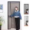 Magnetic Curtain Screen Door for Entrance - Silent, Easy Installation (Black) White Black/90x220cm