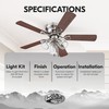 Portage Bay Ceiling Fans Renton 42" Brushed Nickel Indoor Fan