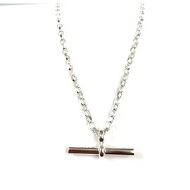 Antomus® HANDMADE SOLID 925 SILVER TOGGLE BAR NECKLACE CHAIN 2.3mm WIDE 16-18 INCH