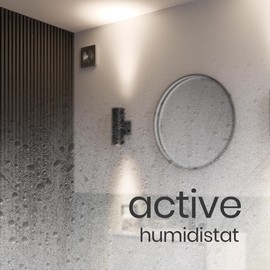 Pebble Grey™ Wave 4”/100mm Silent Bathroom Extractor Fan with Timer and Humidistat, Wall or Ceiling Mounted Axial Fan (Black)