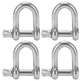 4Pcs M10 Straight D Shackle Stainless Steel D Type Short Breaking D Rigging Shackle Hooks