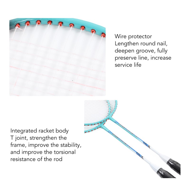 2 PCS X3 Badminton Rackets Iron Alloy Integrated Double Badminton
