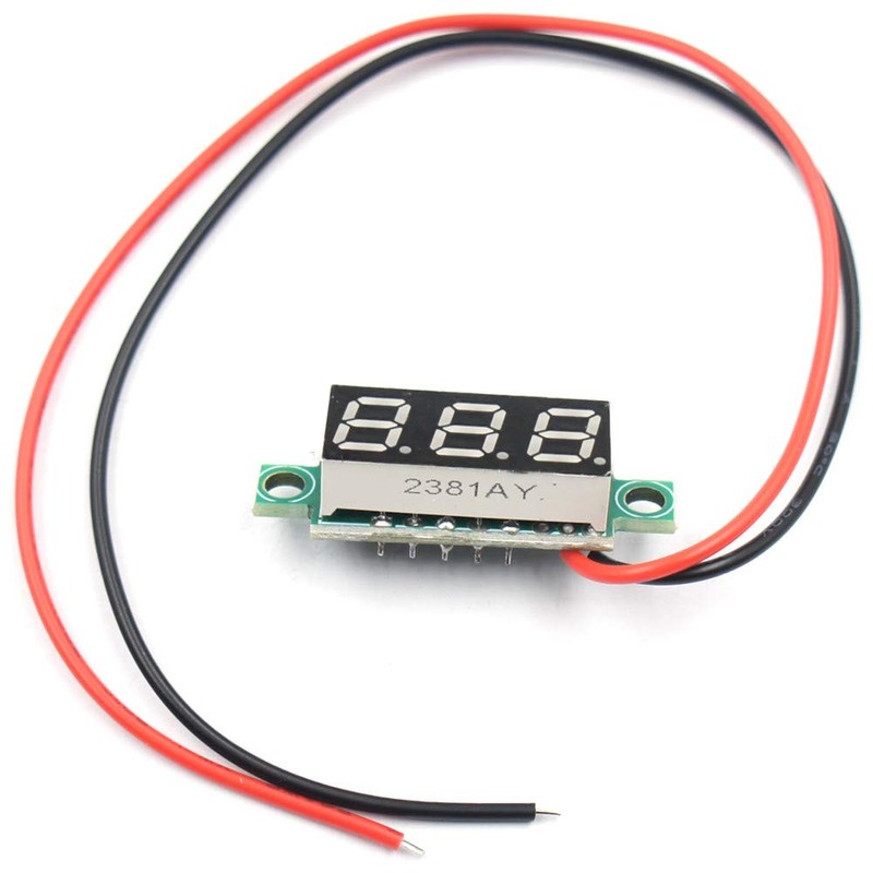 (5 Pack) JacobsParts DC 2.4-30V 2-Wire Voltmeter 3-Digit LED Display