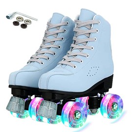 jessie PU Leather Roller Skates for Women, Roller Skates Adjustable Holographic Womens Roller Skates Speed Skates for Women Roller Skates for Adults for Girls boys Indoor Outdoor (37)