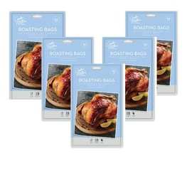 5 X 10 PK ROASTING BAGS OVEN AND MICROWAVES SAFE FOR JUICY MEAT 250mm x 380mm