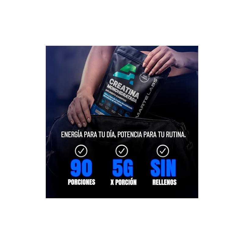 Creatina Monohidratada Micronizada 450g 90 Porciones Sin Sabor Amarte Labs