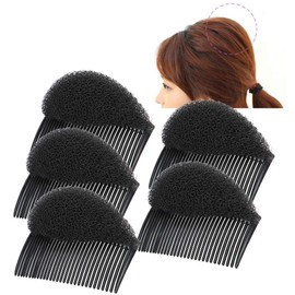 Hair Fluffy Pad, 5 Pieces Hair Fringes Volume Bumps Up Inserts Tools, Hair Cushion Comb Clip Sponge Bun Hair Pad Accessories for Women Girls DIY Hairstyle
