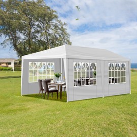 10x20 Party Tent, Outdoor Tents for Parties, Canopy Tent with 4 Removable Sidewalls, Gazebo Shelter with Stakes & Ropes for Outdoor Wedding Party