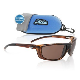 Hobie Cabo Sport Polarized Sunglasses for Men - Hydroclean 360 Polarized, Anti-Fog Gasket UV Protection - Mens Sunglasses, Sun Glasses Gift for Men - Wood Grain Frame, Copper Lens