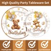 Beary First Birthday Decorations Tableware - 96Pcs Beary 1st Birthday