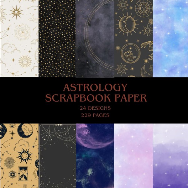 Scrapbook Paper Pad: Astrology Pattern Sheets 8.5" x 11"