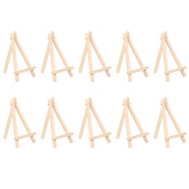 PATIKIL 6.3" Wooden Art Easel, 10 Pack Display Stand Portable Tripod Holder Canvas Frame Foldable Artist Tabletop Display for Drawing Painting Art Studio