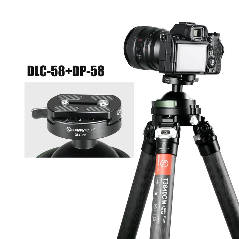 58mm Round Arca Swiss Clamp,Lever QR Clip for Tripod Head