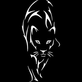 LLI Stalking Panther Outline | Decal Vinyl Sticker | Cars Trucks Vans Walls Laptop | White | 5.5 x 2.6 in | LLI1010