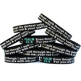 Ten (10) Psalm 23 : 4 Wristbands