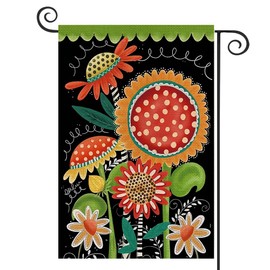 DMERBYL Spring Garden Flag Sunflower Black Summer Double Sided Burlap Vertical Holiday Seasonal Farmhouse Yard Outdoor Home Decorations 12.5 x 18 Inch