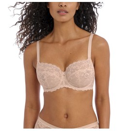 Freya Women's Offbeat Underwire Side Support Bra Plunge, Opaque, Natural Beige, 38GG US