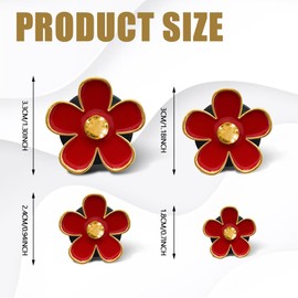 HEVLE Daisy Flower Air Vent Clip Air Freshener, Car Air Conditioning Clip, Cute Flower Car Clips Air Vent Clip, Charm Colorful Car Interior Decoration Accessories Universal for Girls Women (Red)