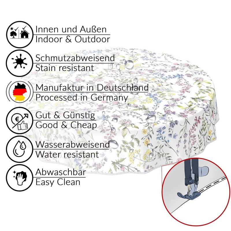 Anro Oilcloth Wax Tablecloth, Washable