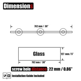 JQK Bathroom Glass Shelf Oil Rubbed Bronze, Tempered Glass Shower Storage 30 by 5 inches, 304 Stainless Steel ORB Wall Mount, TGS101L30-ORB