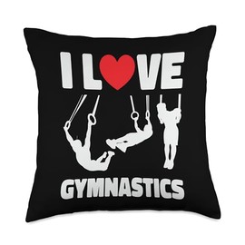 Ring Gymnastics Stickers Athlete Iron Cross Ring Gymnast Throw Pillow