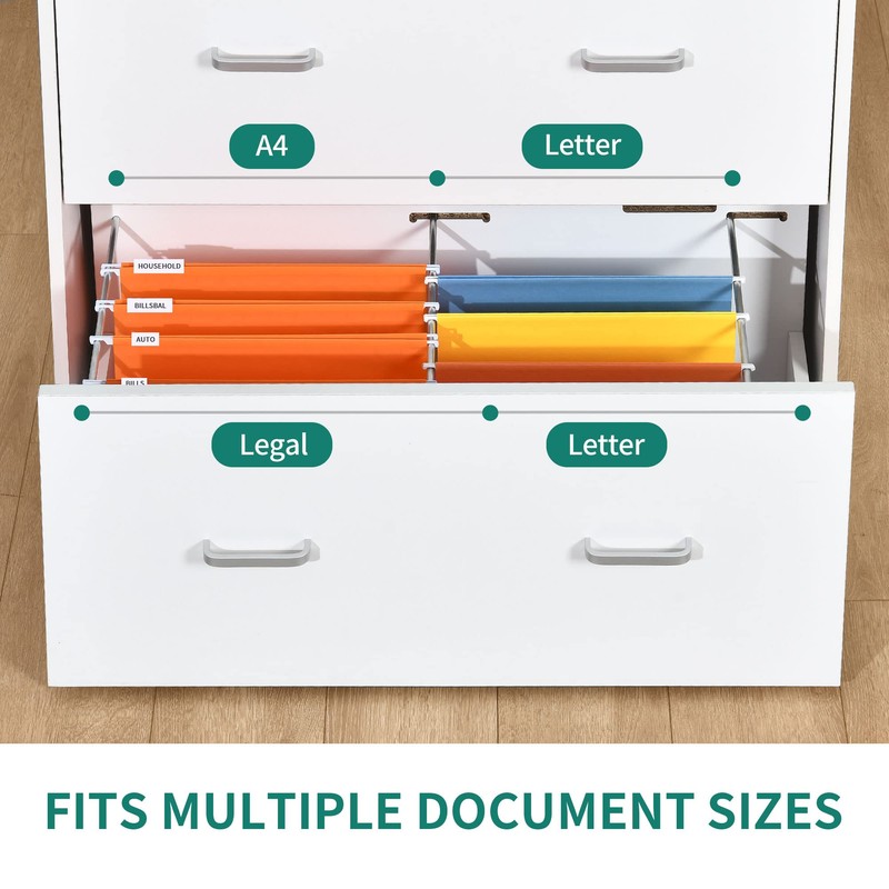 YITAHOME 2 Drawer File Cabinet with Charging Station, Lateral Filing