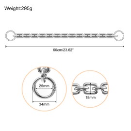 sourcing map Mini Purse Chain Length 23.6inch, Nickel Plated Metal Flat Chain Strap for Shoulder Wallet Handbag Clutch Replacement Strap, Silver
