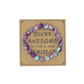 Jeannieparnell N460 - Sometimes you forget you're awesome so this is your reminder 8mm Turkey Turquoise Gemstone Bead Bracelets