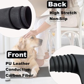 HUNAIGEE Universal Grounding Mat Grounding Pad for Computer, Foot and Bed Grounded Foot Therapy Less Pain Reduce Stress Grounding Sheet Black (25x65cm)