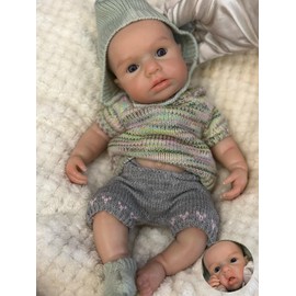 Gileutay 12 inch Realistic Full Silicone Baby Doll Girl Open Mouth
