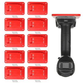 10-Pack Drill Tool Holder Organizer-Compatible with Milwaukee M18 Drills/Drivers, Red Heavy-Duty Hanger Mount for Garage Workshop (RED)