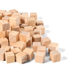 Wooden Cubes, 1/2 inch Natural Wood Blocks, 300PCS Unfinished Small Craft Square Blocks for Crafts, Alphabet Blocks, Number Cubes or Puzzles Making