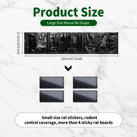 Qualirey 20 Pcs Sticky Mouse Trap 47 Inch Ultra Large Mouse Glue Traps Sticky Rat Trap That Work for Trapping Rats Roaches Rodents Heavy Duty Pre Baited Mats Indoor Outdoor Catch Pest Trap (Black)