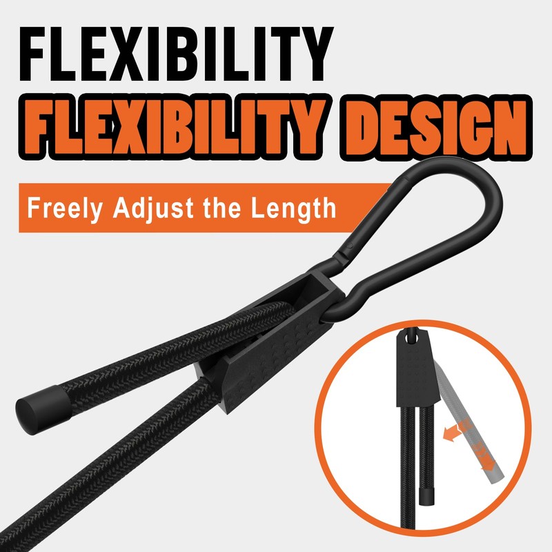 Adjustable Bungee Cords with Hooks, 48in, 6 Pack – Super