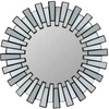 Northlight 25.5" Round Matte Black Aztec Sunburst Wall Mirror