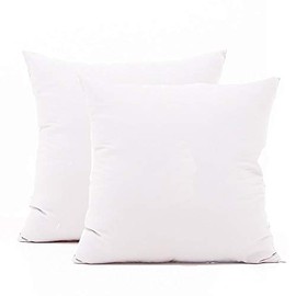 Gyulin Pack of 2 100% Cotton 300 Thread Count Square Home Decorative Throw Pillow Protector Pillow Covers Sofa Couch Cushion Pillowcases with Hidden Zipper Only Cover No Insert 45x45cm White