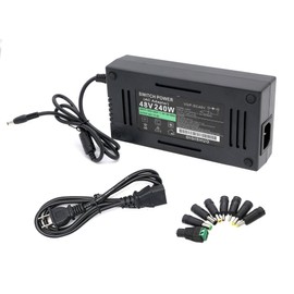 DIGISHUO DC 48V 5A 240W Power Supply Adapter Transformer Switch AC 110V/240V to DC 48V 5A Switching Converter LED Driver for LED Strip Light CCTV Camera Security System (48V 5A 240W)